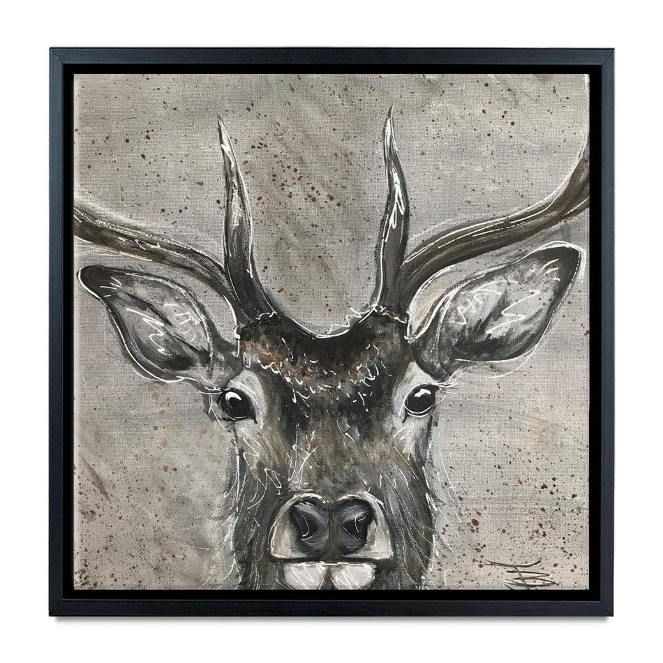 Stag Splash Square Canvas Print wall art product Jane Brookshaw