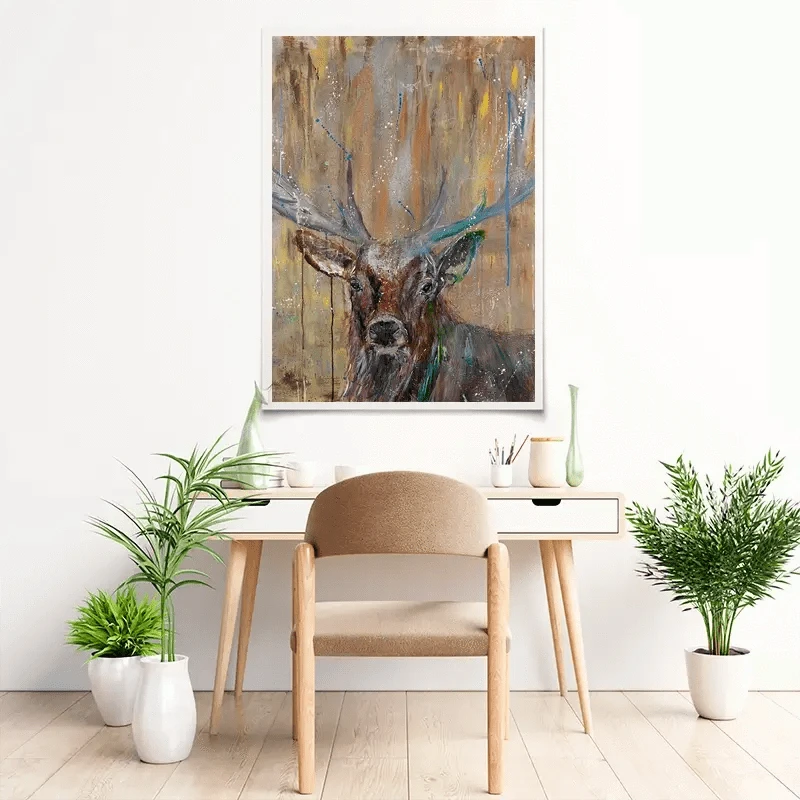 Stag Splashes Art Print Stag Splashes Art Print wall art product Jamie Taylor