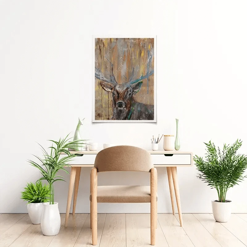 Stag Splashes Art Print Stag Splashes Art Print wall art product Jamie Taylor