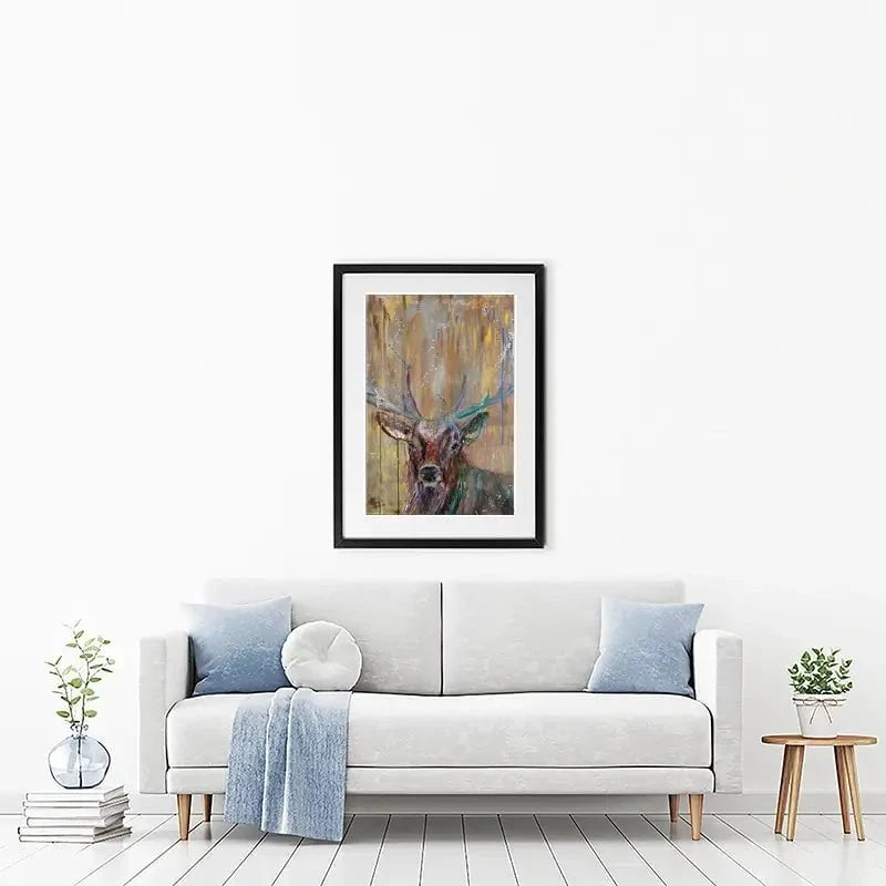 Stag Splashes Framed Art Print Stag Splashes Framed Art Print wall art product Jamie Taylor