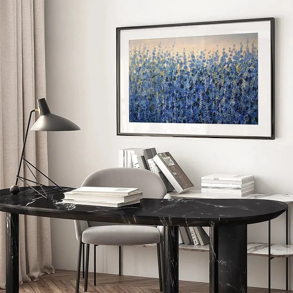 Standing Blue Framed Art Print Standing Blue Framed Art Print wall art product Tim O'Toole