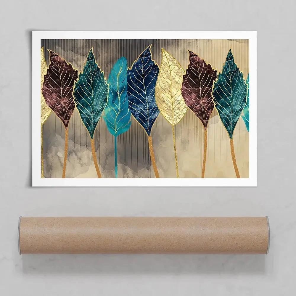 Standing Leaves Art Print Standing Leaves Art Print wall art product 3d artwork wallpaper / Shutterstock