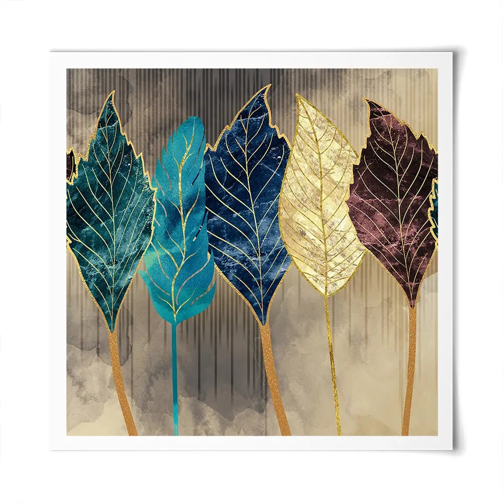 Standing Leaves Square Art Print Standing Leaves Square Art Print wall art product 3d artwork wallpaper / Shutterstock
