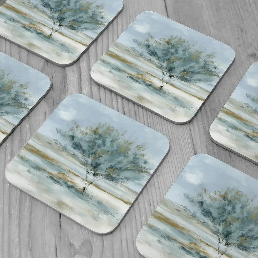 Standing Tree Field Study Coaster Set Standing Tree Field Study Coaster Set wall art product Chromatic Storm Studio