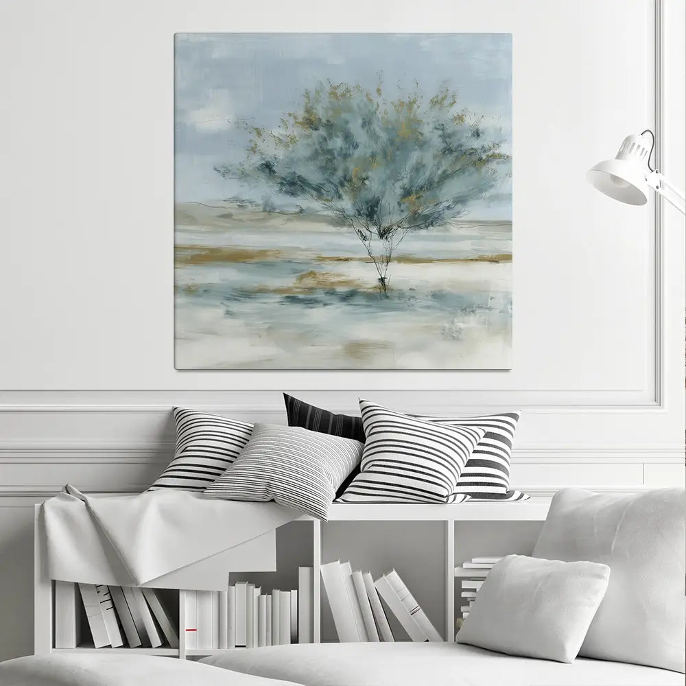 Standing Tree Field Study Square Canvas Print Standing Tree Field Study Square Canvas Print wall art product Chromatic Storm Studio