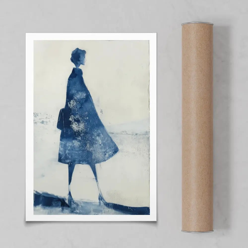 Standing Woman Profile Silhouette Art Print Standing Woman Profile Silhouette Art Print wall art product Chromatic Storm Studio