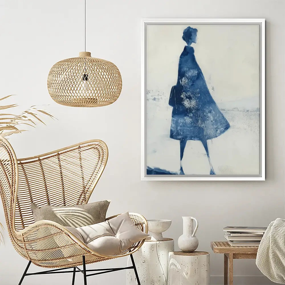 Standing Woman Profile Silhouette Canvas Print Standing Woman Profile Silhouette Canvas Print wall art product Chromatic Storm Studio