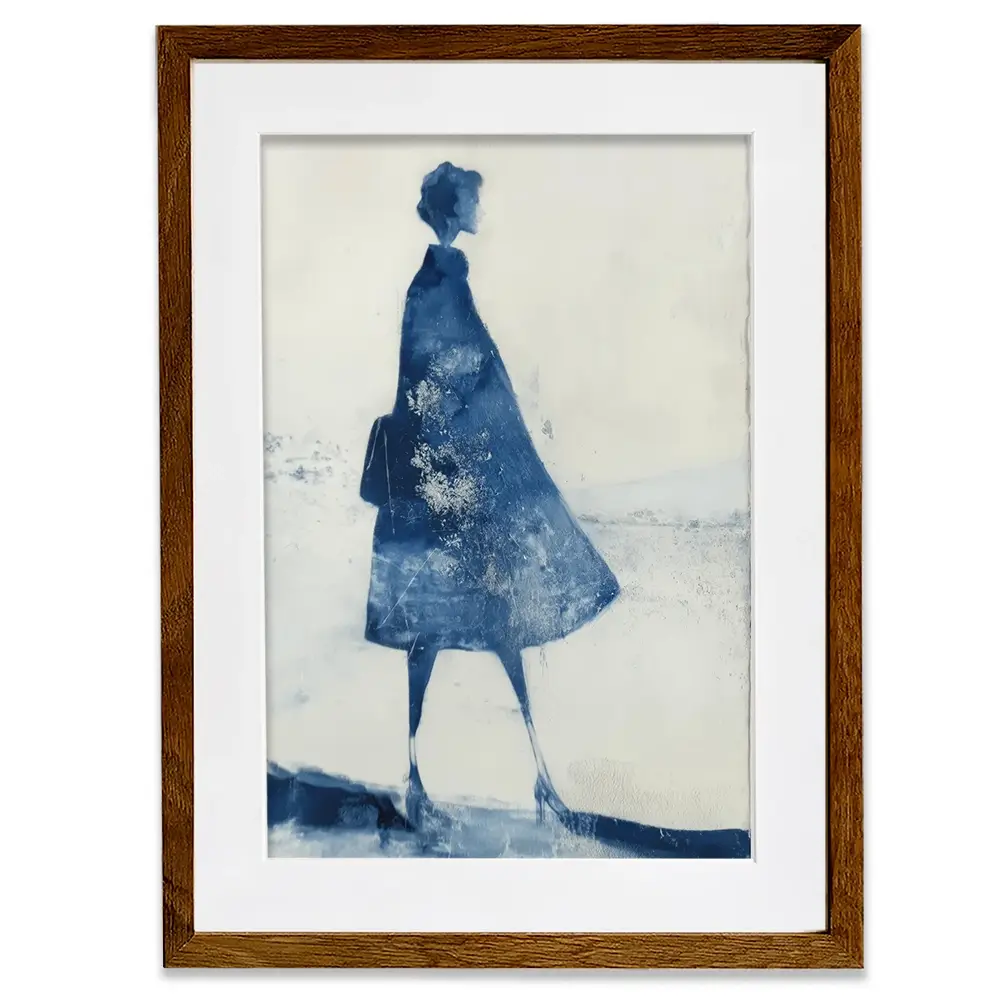 Standing Woman Profile Silhouette Framed Art Print Standing Woman Profile Silhouette Framed Art Print wall art product Chromatic Storm Studio