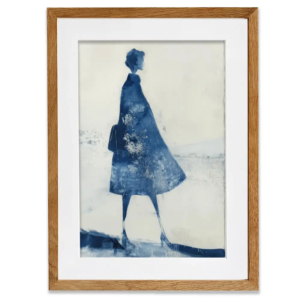 Standing Woman Profile Silhouette Framed Art Print Standing Woman Profile Silhouette Framed Art Print wall art product Chromatic Storm Studio
