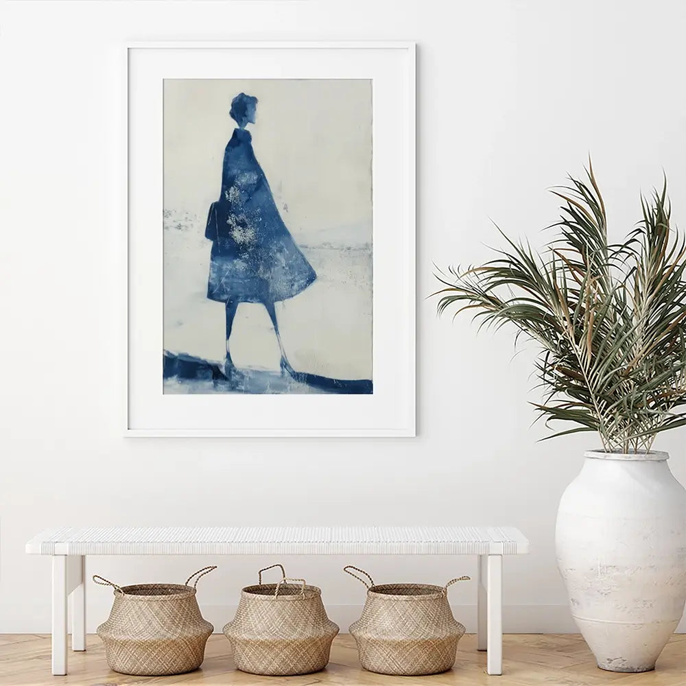 Standing Woman Profile Silhouette Framed Art Print Standing Woman Profile Silhouette Framed Art Print wall art product Chromatic Storm Studio