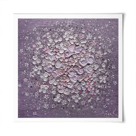 Starry Blossom Purple Square Art Print Starry Blossom Purple Square Art Print wall art product Nada Khatib