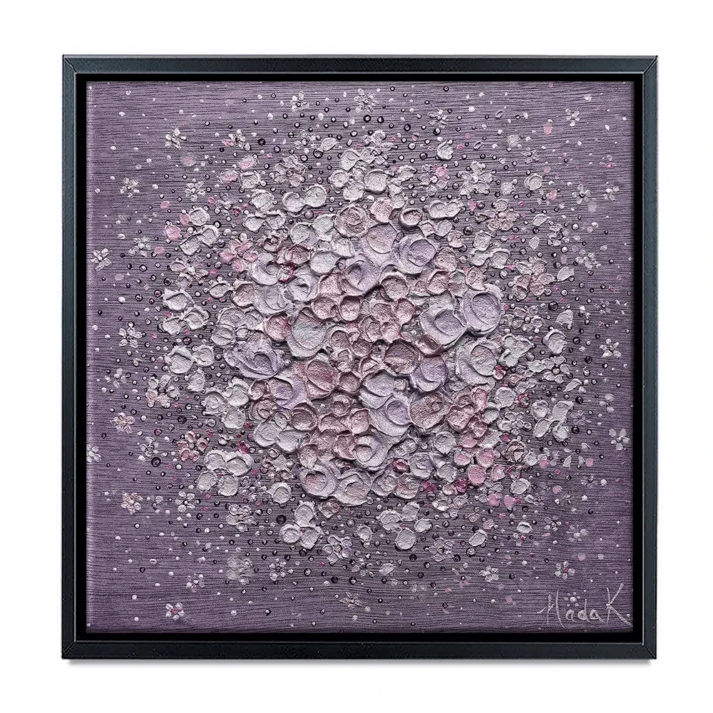 Starry Blossom Purple Square Canvas Print Starry Blossom Purple Square Canvas Print wall art product Nada Khatib