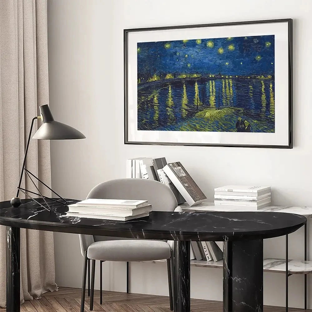 Starry Night Over The Rhône Framed Art Print Starry Night Over The Rhône Framed Art Print | Starry Night Framed Art wall art product Vincent Van Gogh