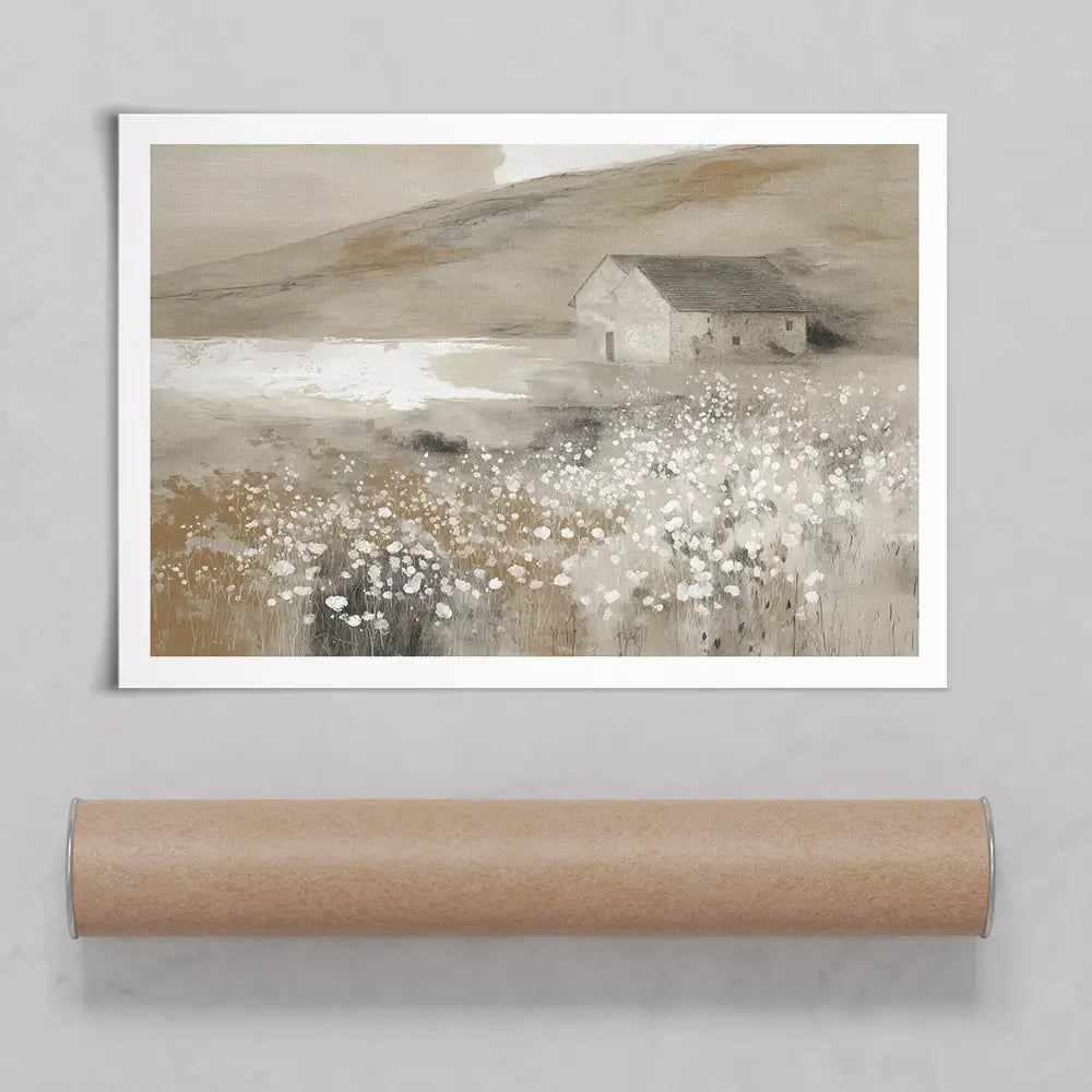 Stone Barn Wildflower Meadow Art Print Stone Barn Wildflower Meadow Art Print wall art product Chromatic Storm Studio