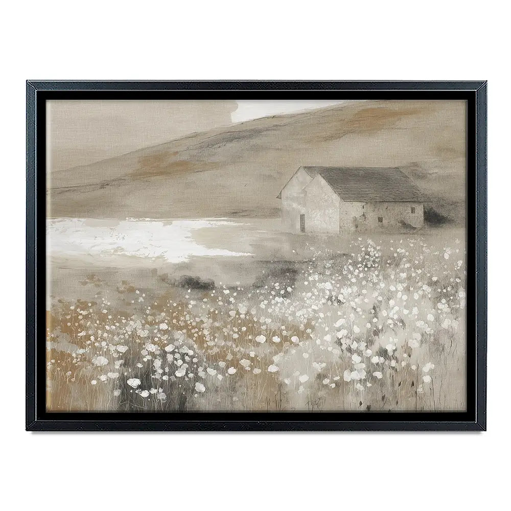 Stone Barn Wildflower Meadow Canvas Print Stone Barn Wildflower Meadow Canvas Print wall art product Chromatic Storm Studio