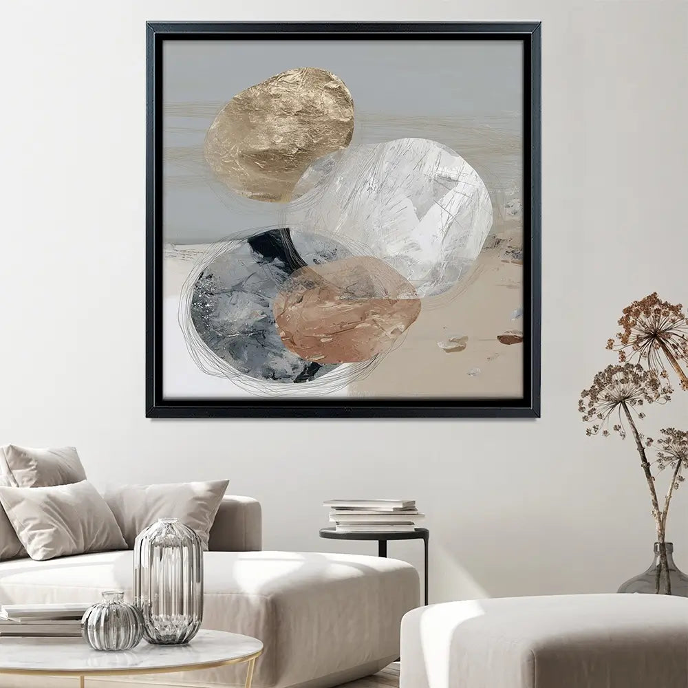 Stone Cluster Soft Square Canvas Print Stone Cluster Soft Square Canvas Print wall art product Chromatic Storm Studio