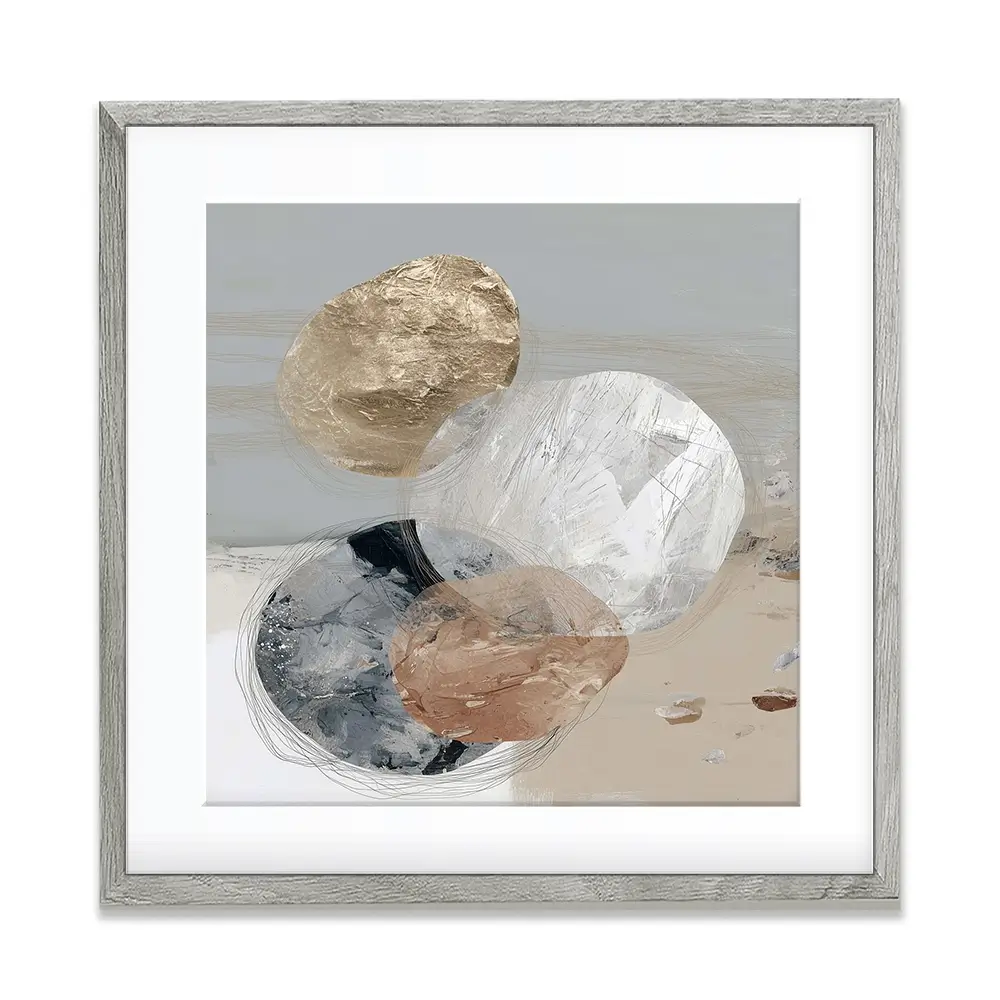 Stone Cluster Soft Square Framed Art Print Stone Cluster Soft Square Framed Art Print wall art product Chromatic Storm Studio