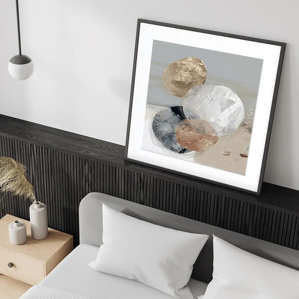 Stone Cluster Soft Square Framed Art Print Stone Cluster Soft Square Framed Art Print wall art product Chromatic Storm Studio