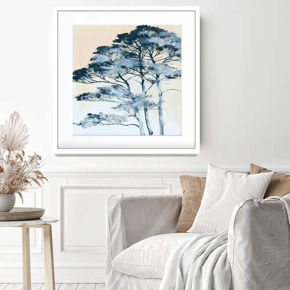 Stone Pines Modern Minimal Square Framed Art Print Stone Pines Modern Minimal Square Framed Art Print wall art product Chromatic Storm Studio