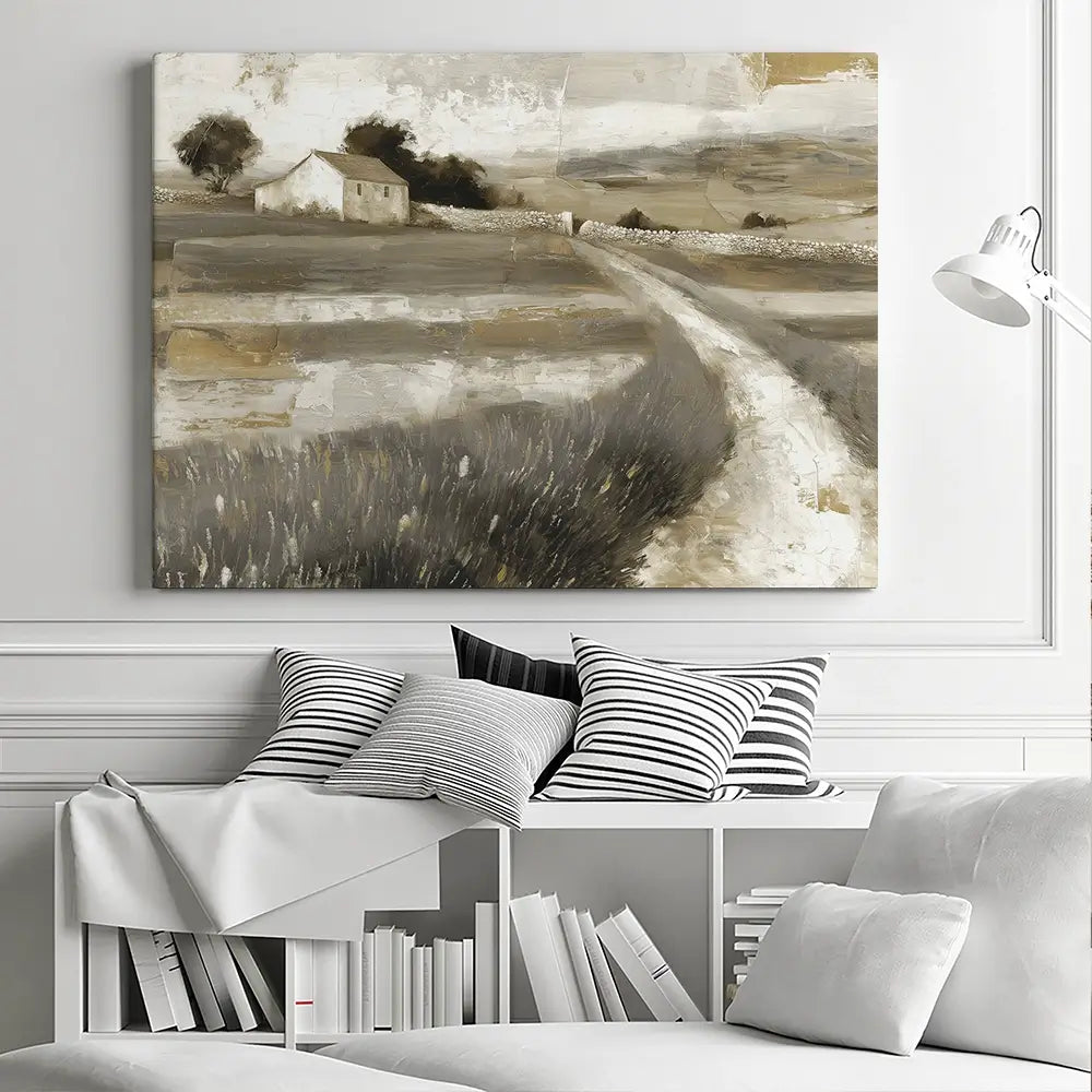 Stone Wall Cottage Canvas Print Stone Wall Cottage Canvas Print wall art product Chromatic Storm Studio