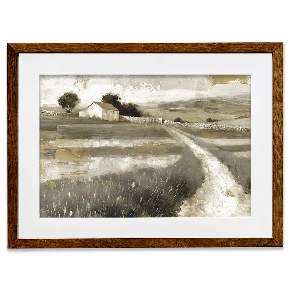 Stone Wall Cottage Framed Art Print Stone Wall Cottage Framed Art Print wall art product Chromatic Storm Studio