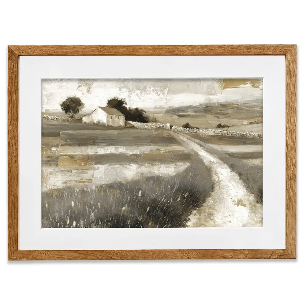 Stone Wall Cottage Framed Art Print Stone Wall Cottage Framed Art Print wall art product Chromatic Storm Studio
