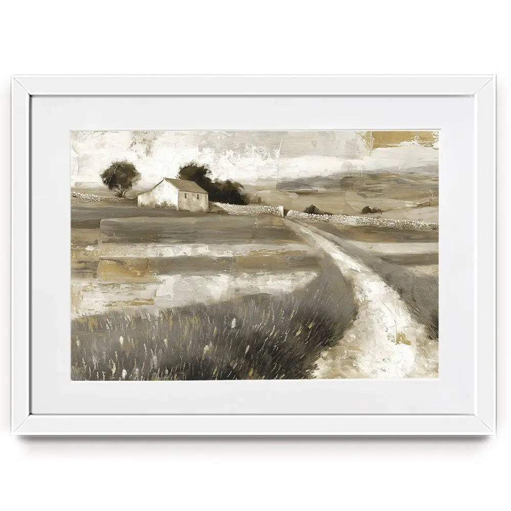 Stone Wall Cottage Framed Art Print Stone Wall Cottage Framed Art Print wall art product Chromatic Storm Studio
