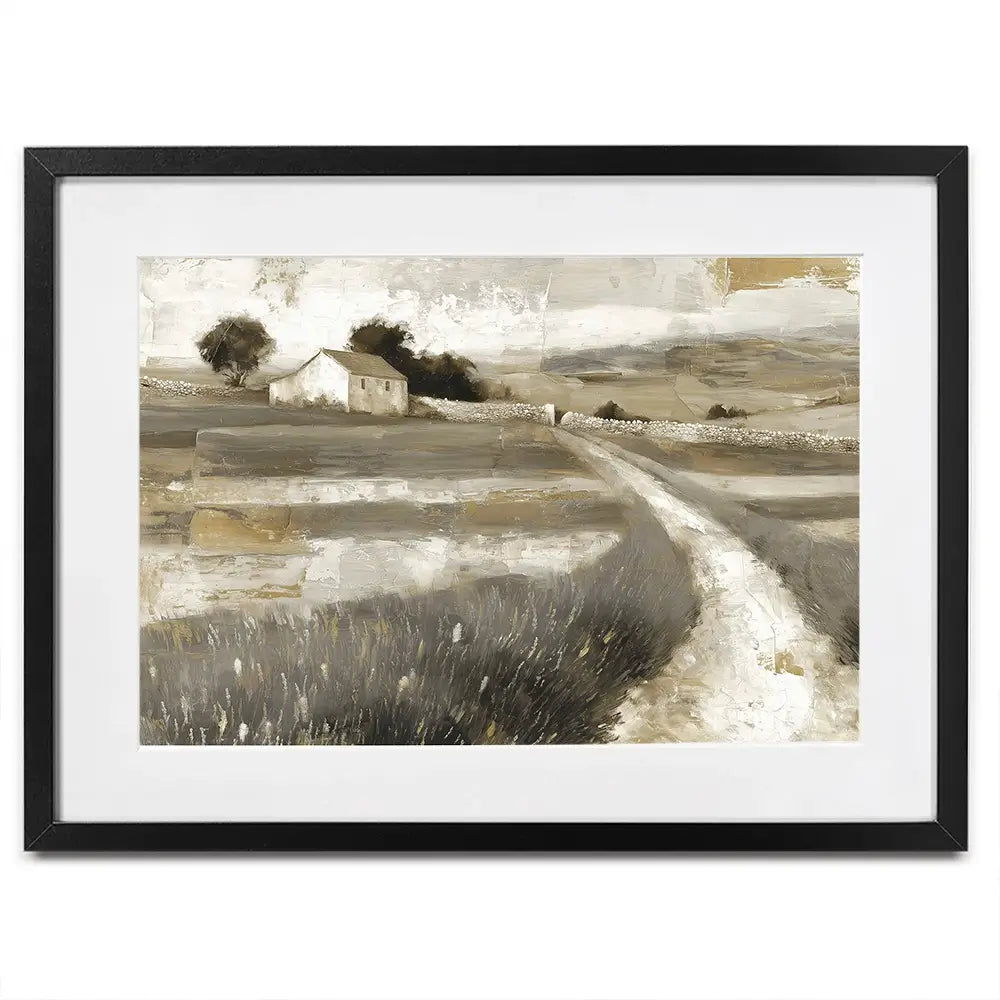 Stone Wall Cottage Framed Art Print Stone Wall Cottage Framed Art Print wall art product Chromatic Storm Studio