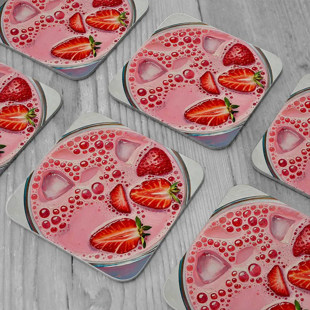 Strawberry Daiquiri Cocktail Coaster Set Strawberry Daiquiri Cocktail Coaster Set wall art product David Alexander Elder