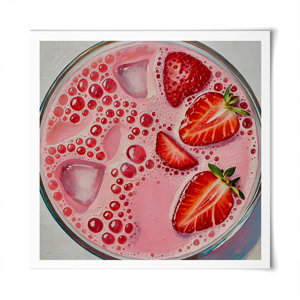 Strawberry Daiquiri Cocktail Square Art Print Strawberry Daiquiri Cocktail Square Art Print wall art product David Alexander Elder