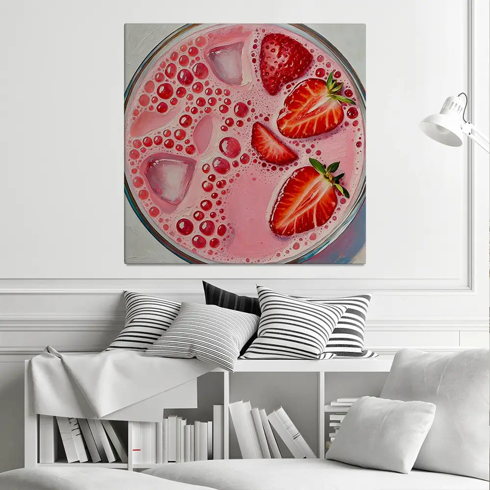 Strawberry Daiquiri Cocktail Square Canvas Print Strawberry Daiquiri Cocktail Square Canvas Print wall art product David Alexander Elder