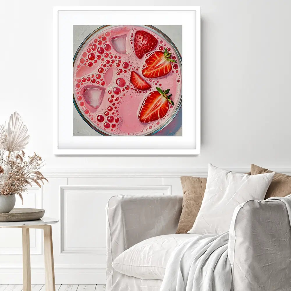 Strawberry Daiquiri Cocktail Square Framed Art Print Strawberry Daiquiri Cocktail Square Framed Art Print wall art product David Alexander Elder