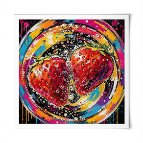 Strawberry Sparkler Cocktail Square Art Print Strawberry Sparkler Cocktail Square Art Print wall art product David Alexander Elder