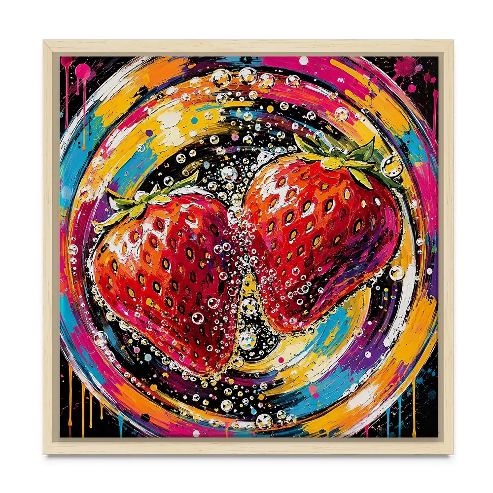 Strawberry Sparkler Cocktail Square Canvas Print Strawberry Sparkler Cocktail Square Canvas Print wall art product David Alexander Elder
