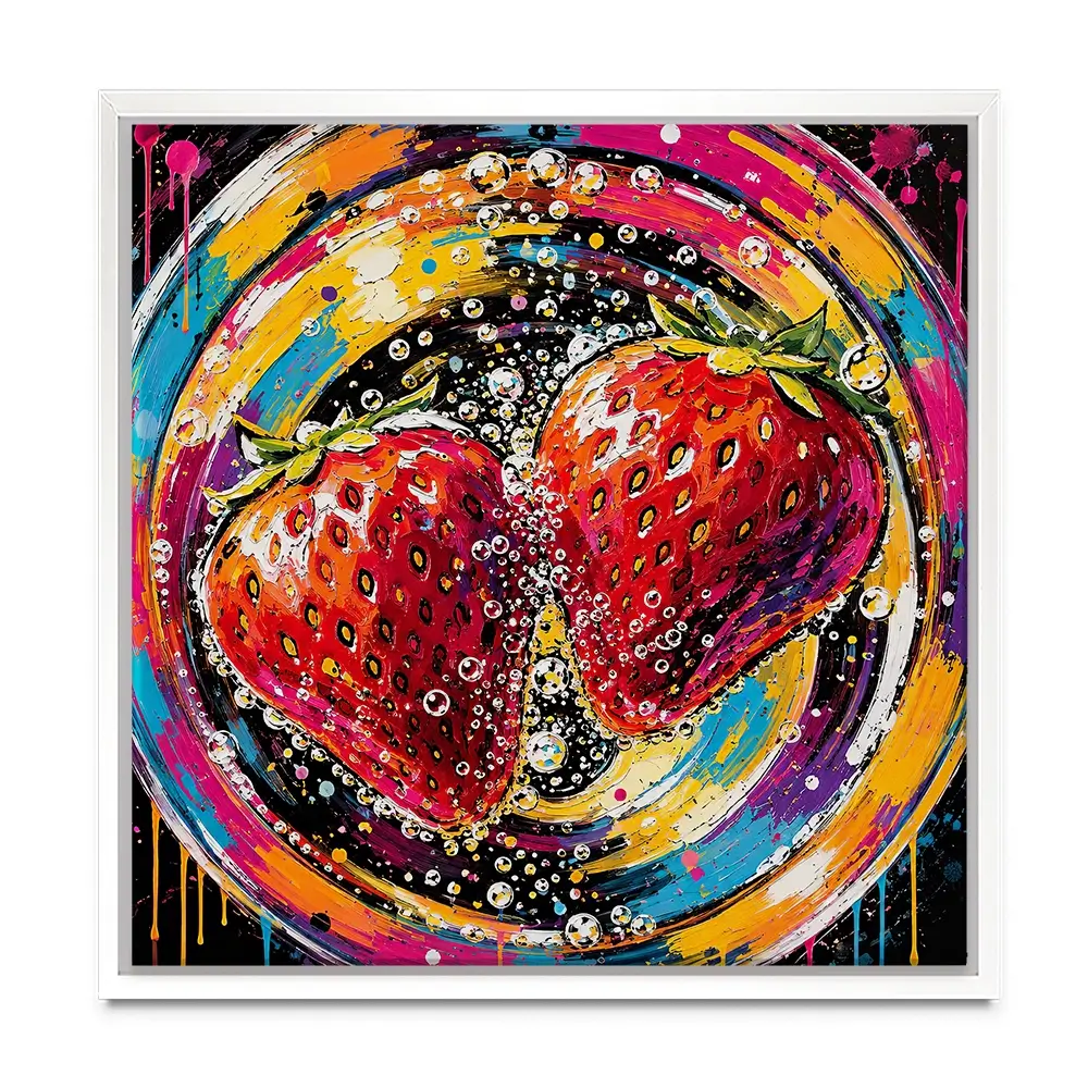 Strawberry Sparkler Cocktail Square Canvas Print Strawberry Sparkler Cocktail Square Canvas Print wall art product David Alexander Elder