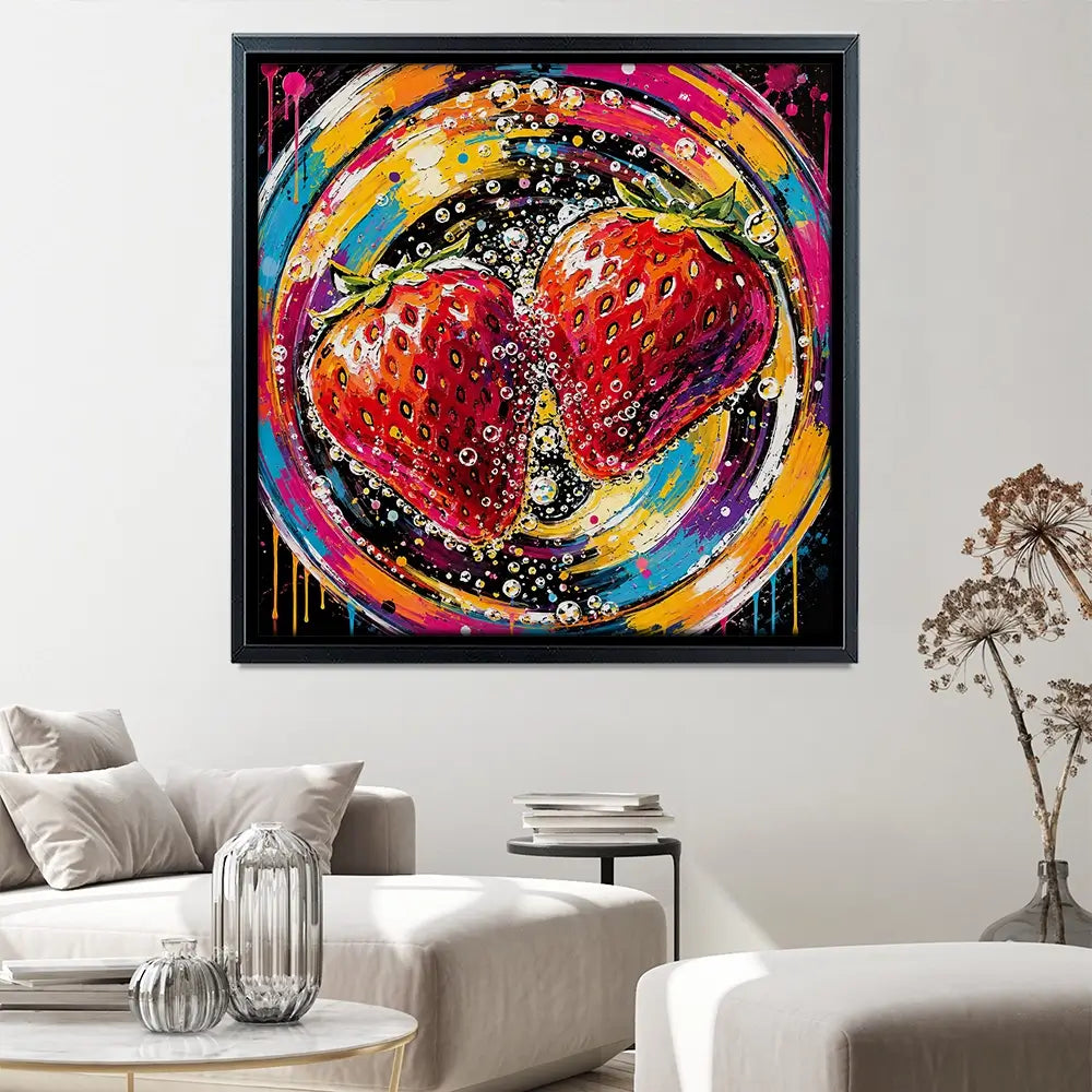 Strawberry Sparkler Cocktail Square Canvas Print Strawberry Sparkler Cocktail Square Canvas Print wall art product David Alexander Elder