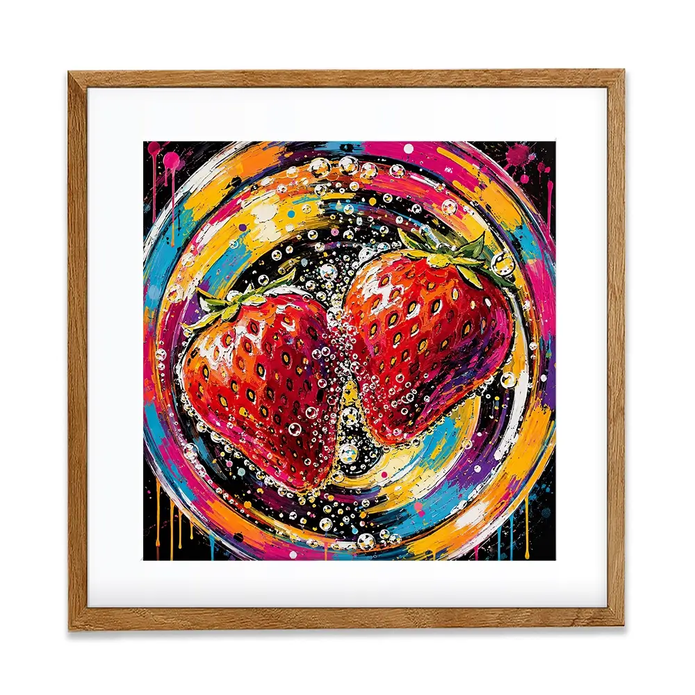 Strawberry Sparkler Cocktail Square Framed Art Print Strawberry Sparkler Cocktail Square Framed Art Print wall art product David Alexander Elder