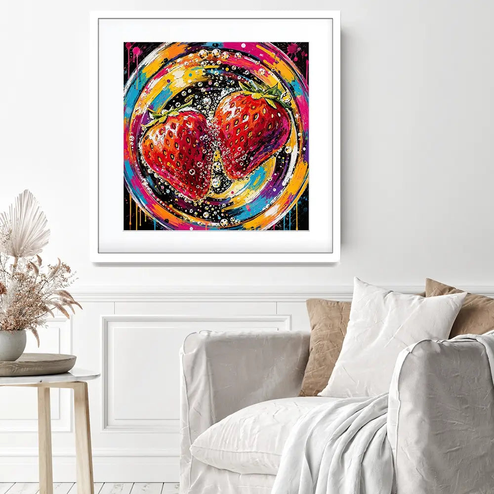 Strawberry Sparkler Cocktail Square Framed Art Print Strawberry Sparkler Cocktail Square Framed Art Print wall art product David Alexander Elder