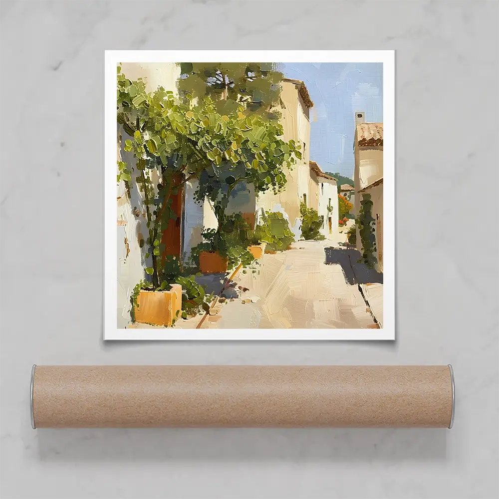 Street In Mallorca Square Art Print Street In Mallorca Square Art Print wall art product Elena Avanesova