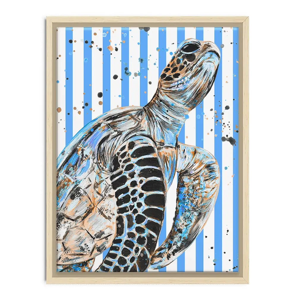 Striped Seaturtle Canvas Print Striped Seaturtle Canvas Print wall art product Emma LC Art