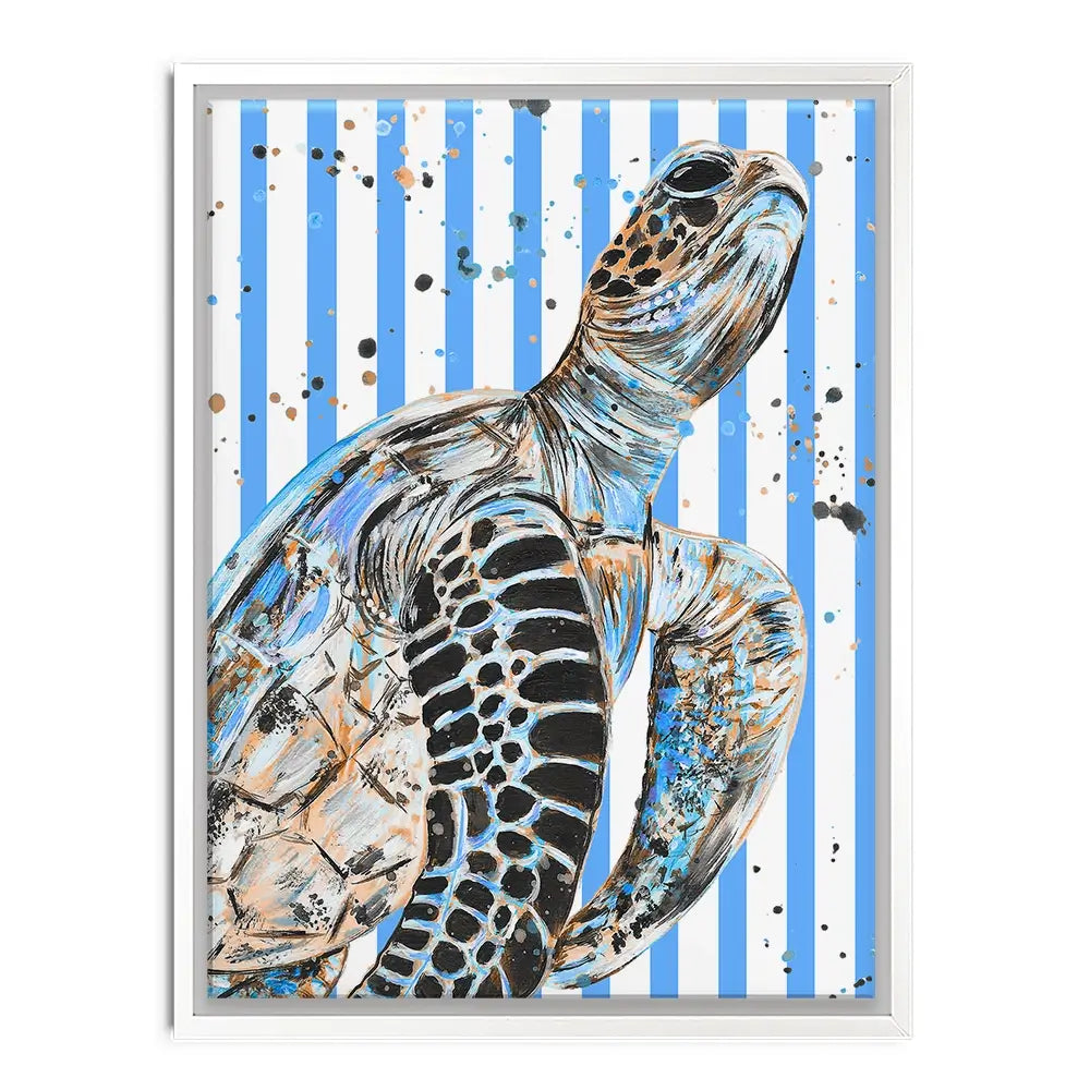 Striped Seaturtle Canvas Print Striped Seaturtle Canvas Print wall art product Emma LC Art