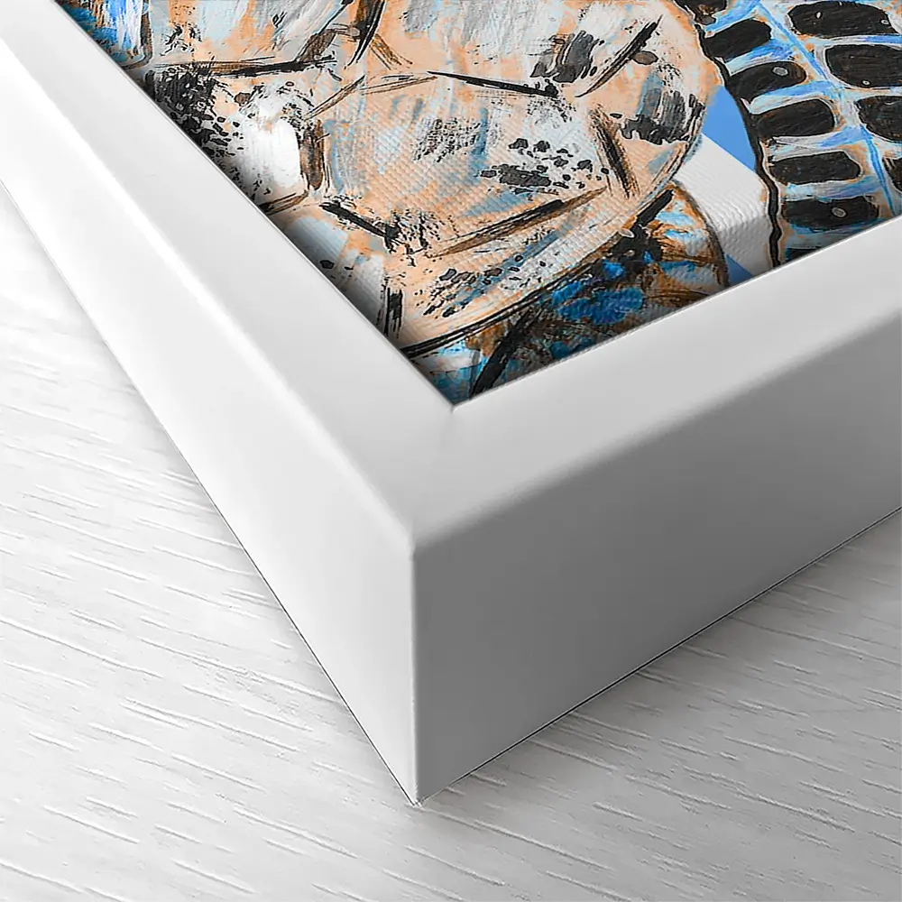 Striped Seaturtle Canvas Print Striped Seaturtle Canvas Print wall art product Emma LC Art