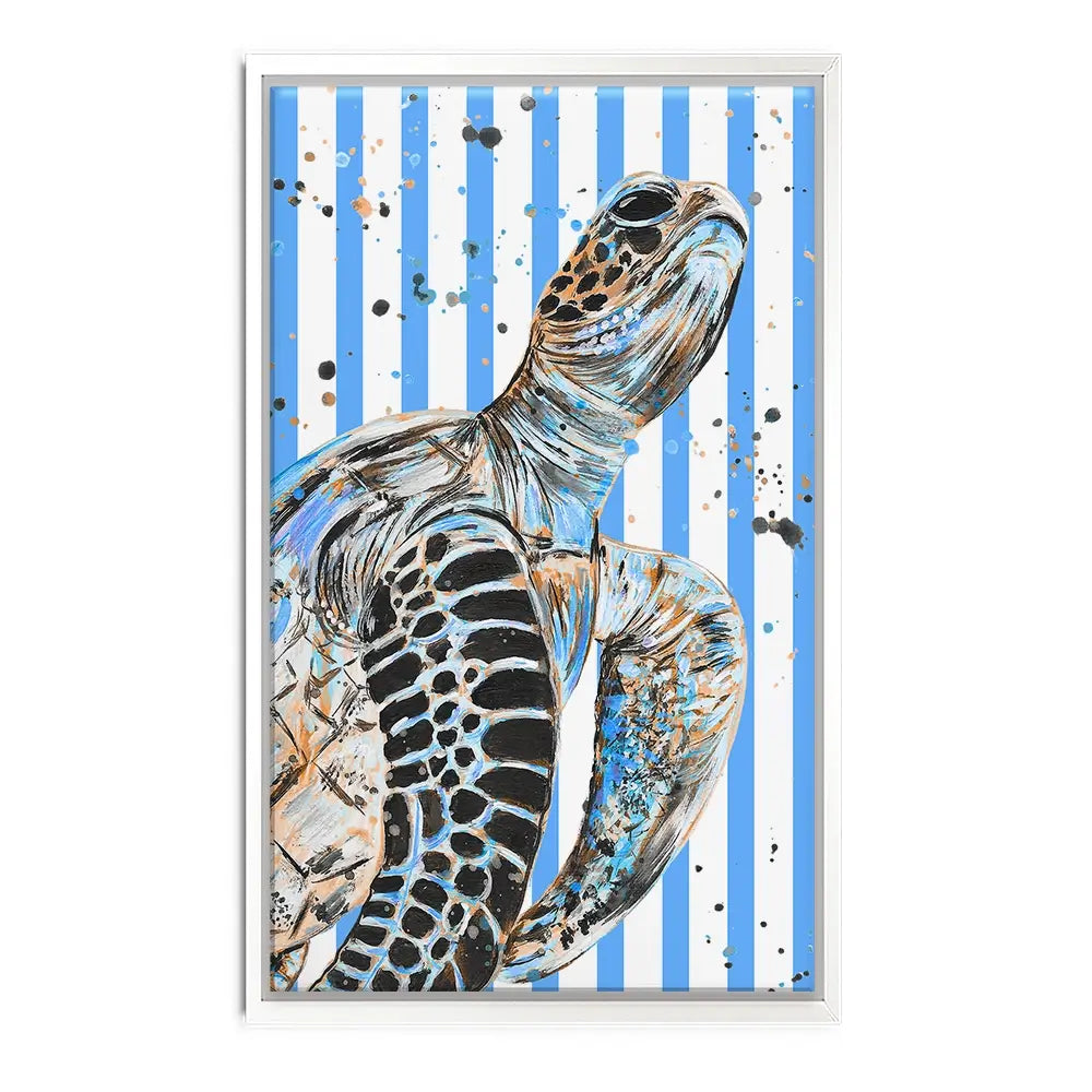 Striped Seaturtle Canvas Print Striped Seaturtle Canvas Print wall art product Emma LC Art