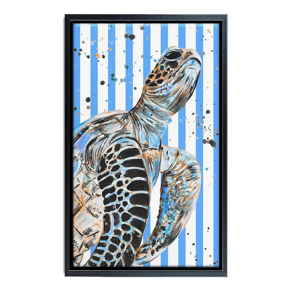 Striped Seaturtle Canvas Print Striped Seaturtle Canvas Print wall art product Emma LC Art