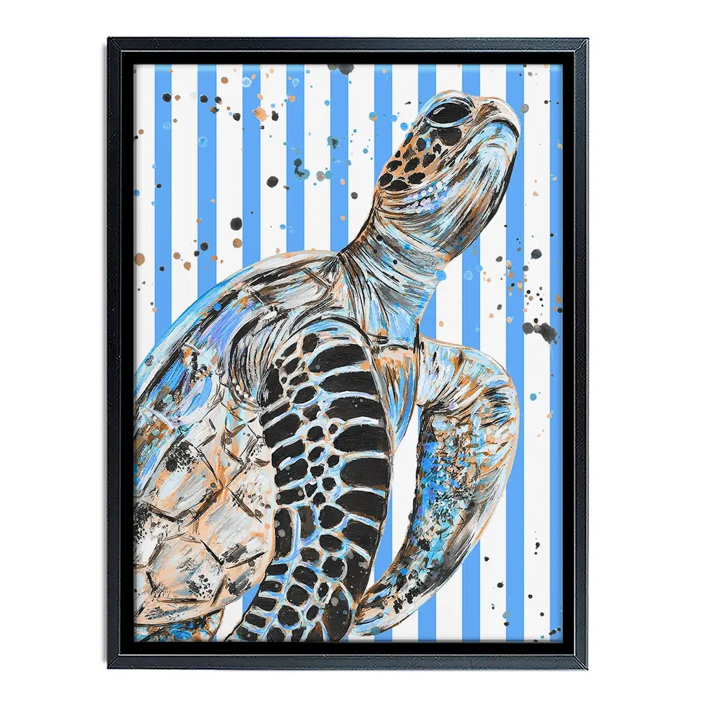 Striped Seaturtle Canvas Print Striped Seaturtle Canvas Print wall art product Emma LC Art