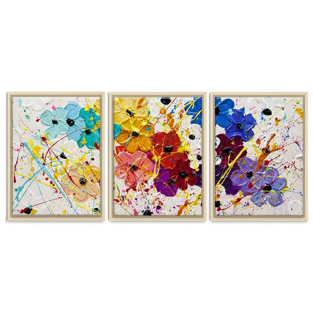 Summer Celebration Trio Canvas Print Summer Celebration Trio Canvas Print | Triptych Canvas Art wall art product Osnat Tzadok