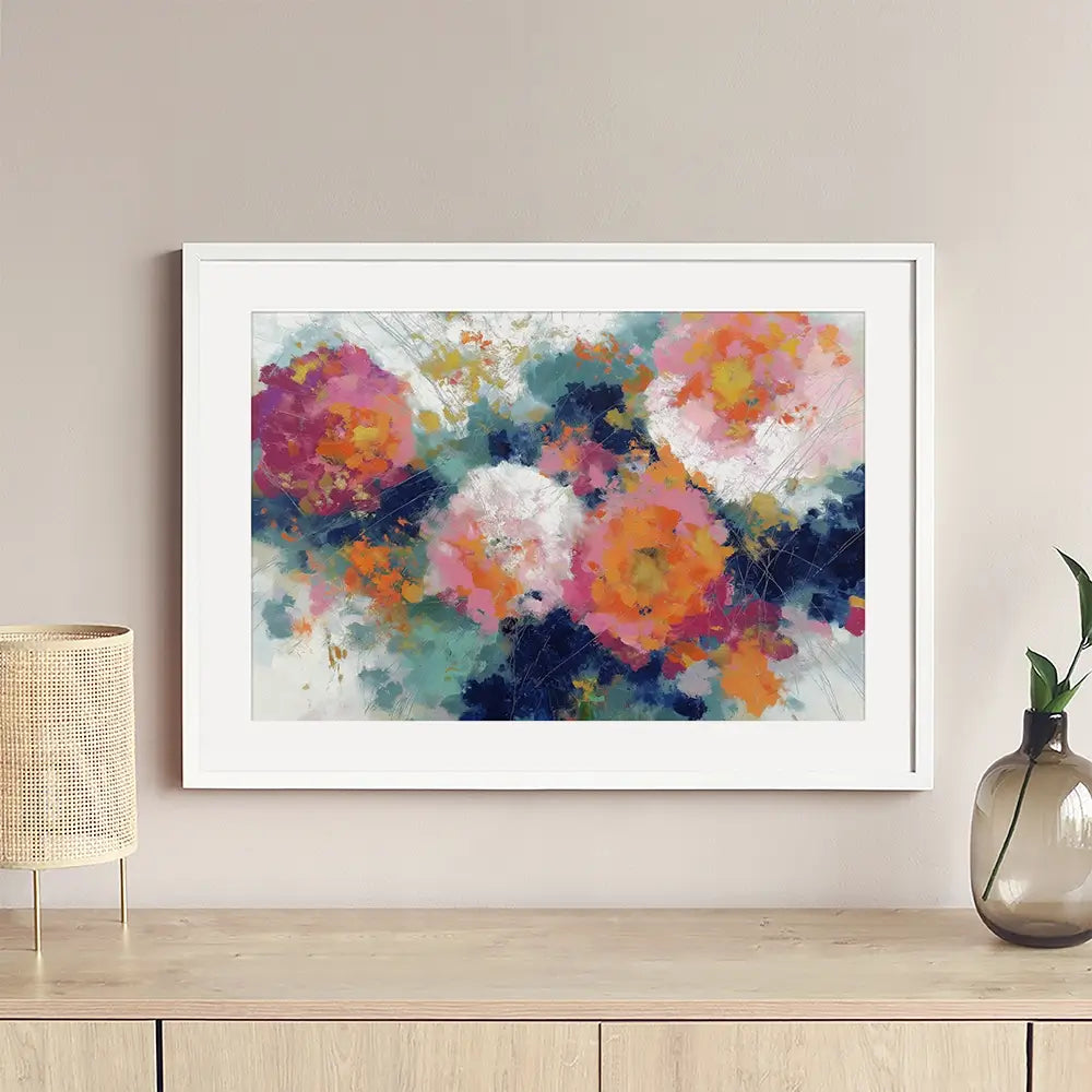 Summer Dahlias Framed Art Print Summer Dahlias Framed Art Print wall art product Chromatic Storm Studio
