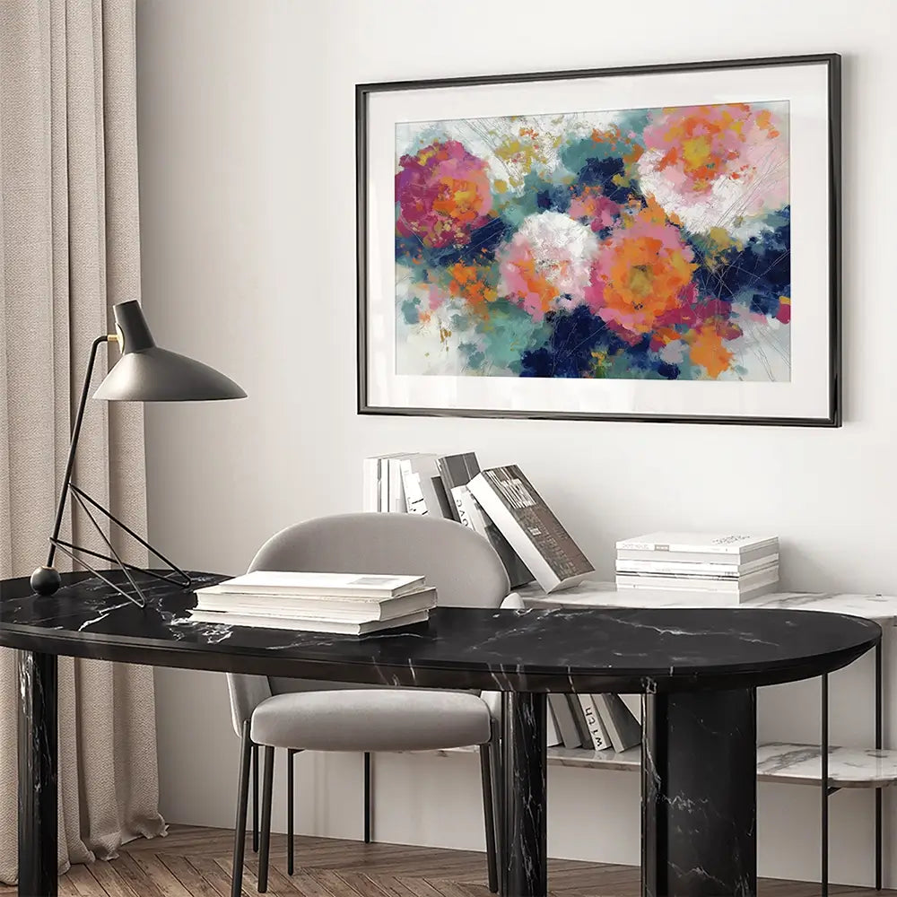 Summer Dahlias Framed Art Print Summer Dahlias Framed Art Print wall art product Chromatic Storm Studio
