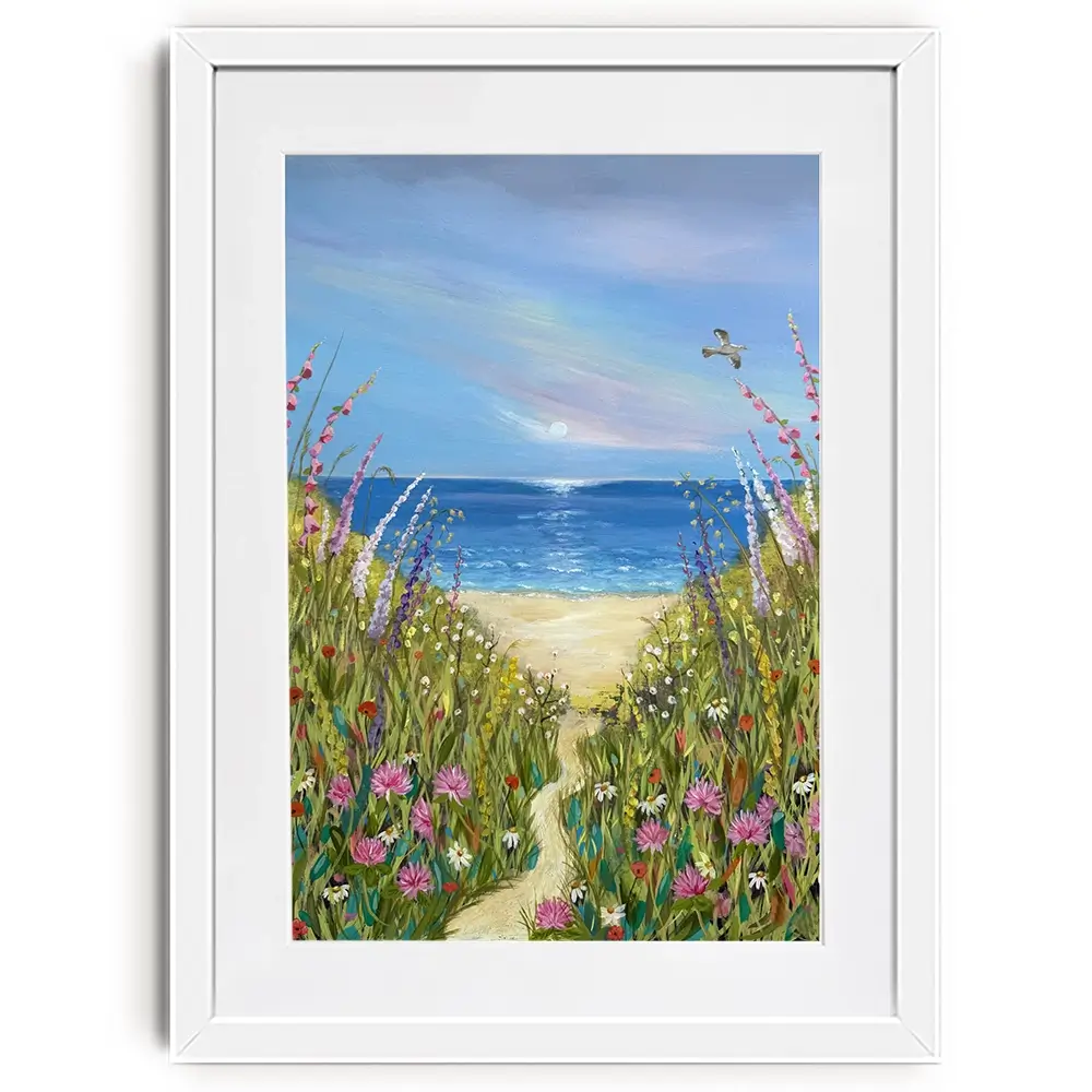 Summer Flowers By The Sea Framed Art Print Summer Flowers By The Sea Framed Art Print wall art product Karen Sutton
