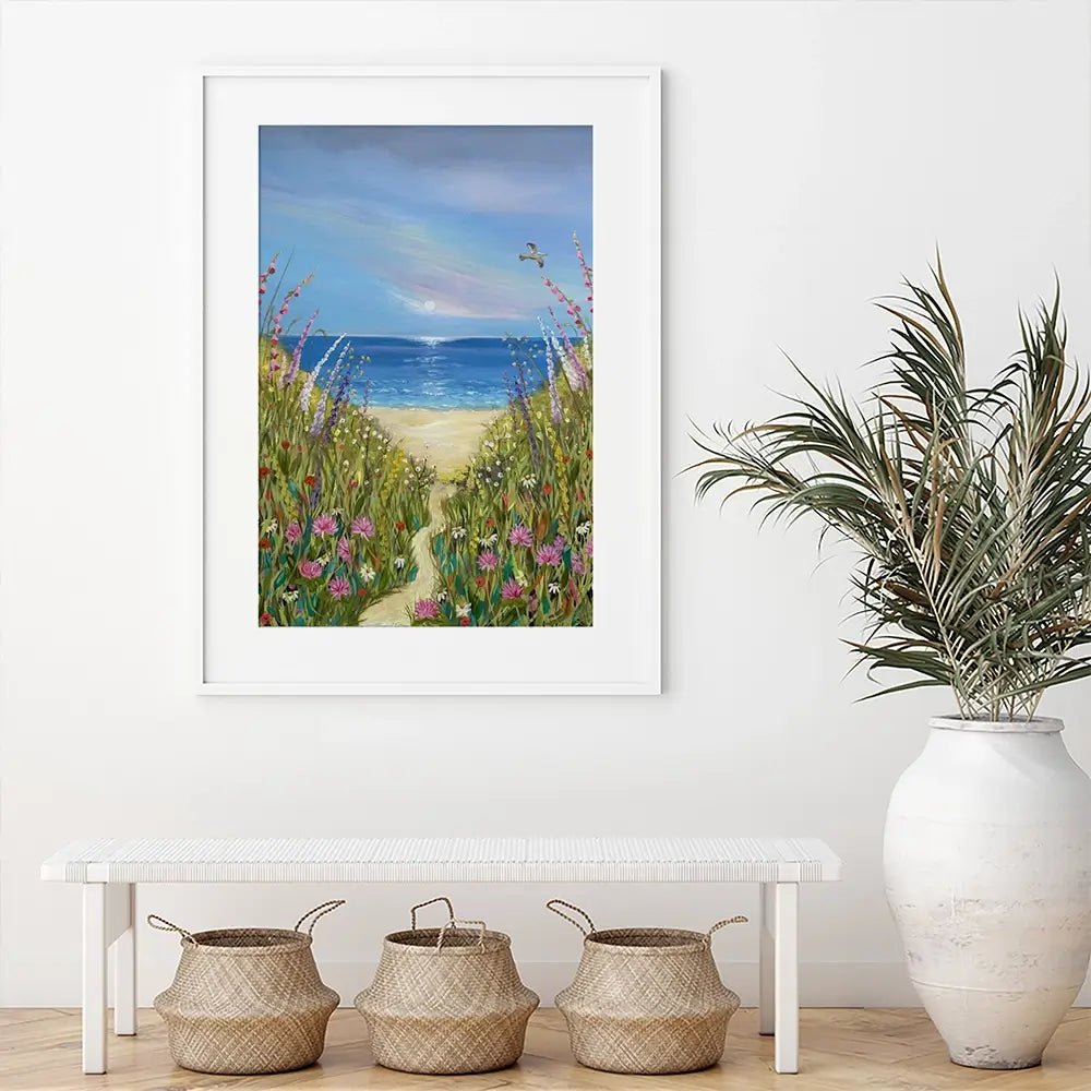 Summer Flowers By The Sea Framed Art Print Summer Flowers By The Sea Framed Art Print wall art product Karen Sutton